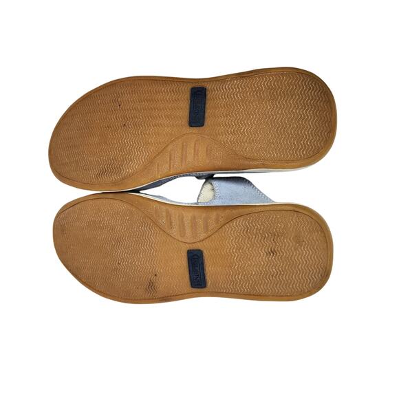 Lands' End Suede Mary Jane Flats Slip On Shoes Round Toe Light Blue Size US 7 B - Picture 6 of 8